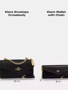 Coach Klare Envelope Crossbody- Black with Gold Hardware